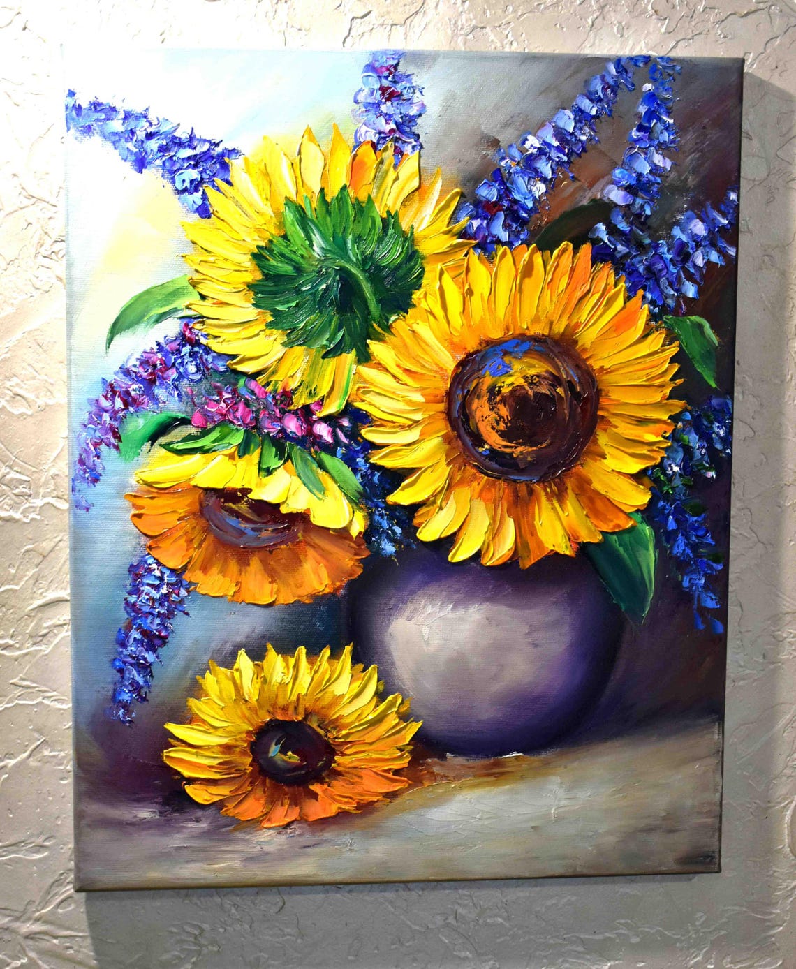 Sunflower Painting Flower Painting Original Painting Sunflower Wall Art Impasto Oil Painting Sunflower Artwork Sunflowers Painting Flower