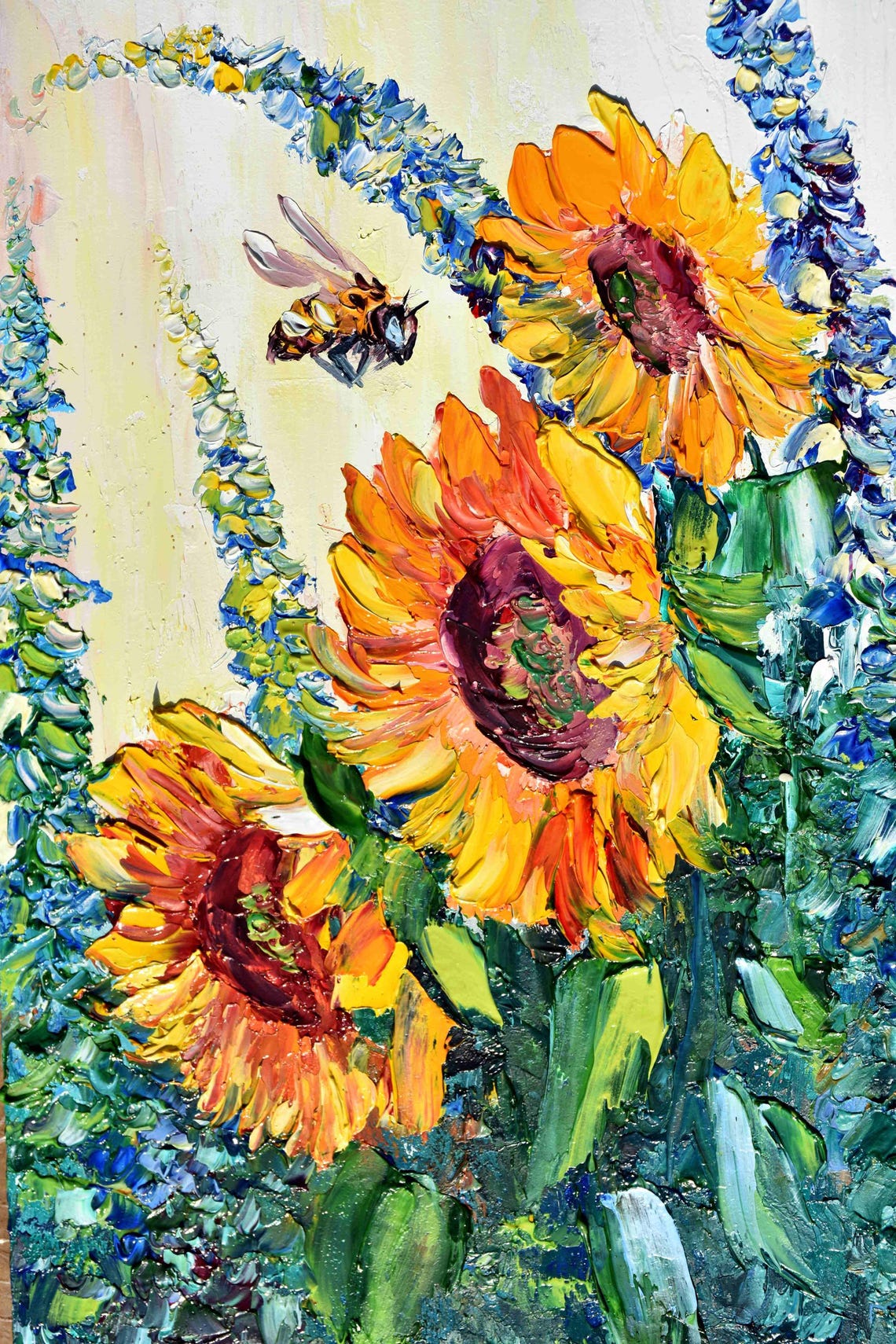 Oil Art Original Art Sunflower Art In Art Painting Floral Artwork Miniature Painting Impasto Painting Colorful Painting Small Oil Painting