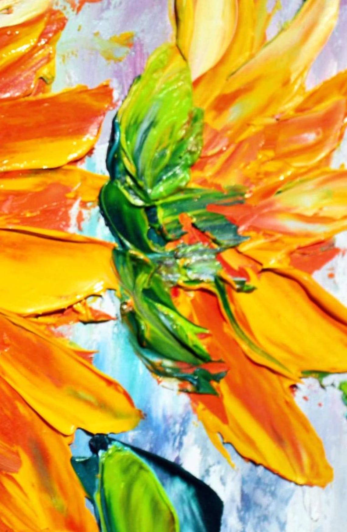 Sunflower Painting Yellow Flowers Art Painting In Oil Framed Painting Miniature Art Art Small Flowers Art Sunflower Art Small Painting Mini - Image 3