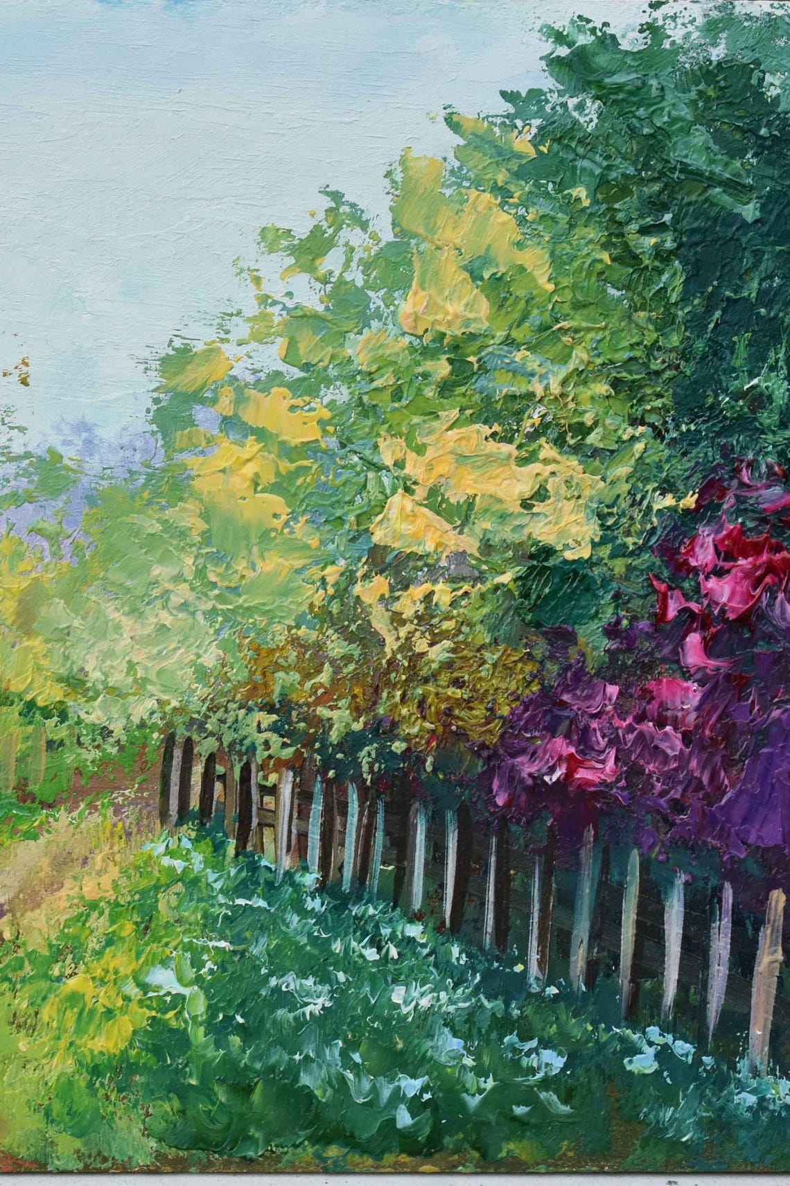 Summer Landscape Art Miniature Painting Floral Landscape Wildflowers Art Floral Artwork Landscape Original Colorful Painting Miniature Art - Image 5