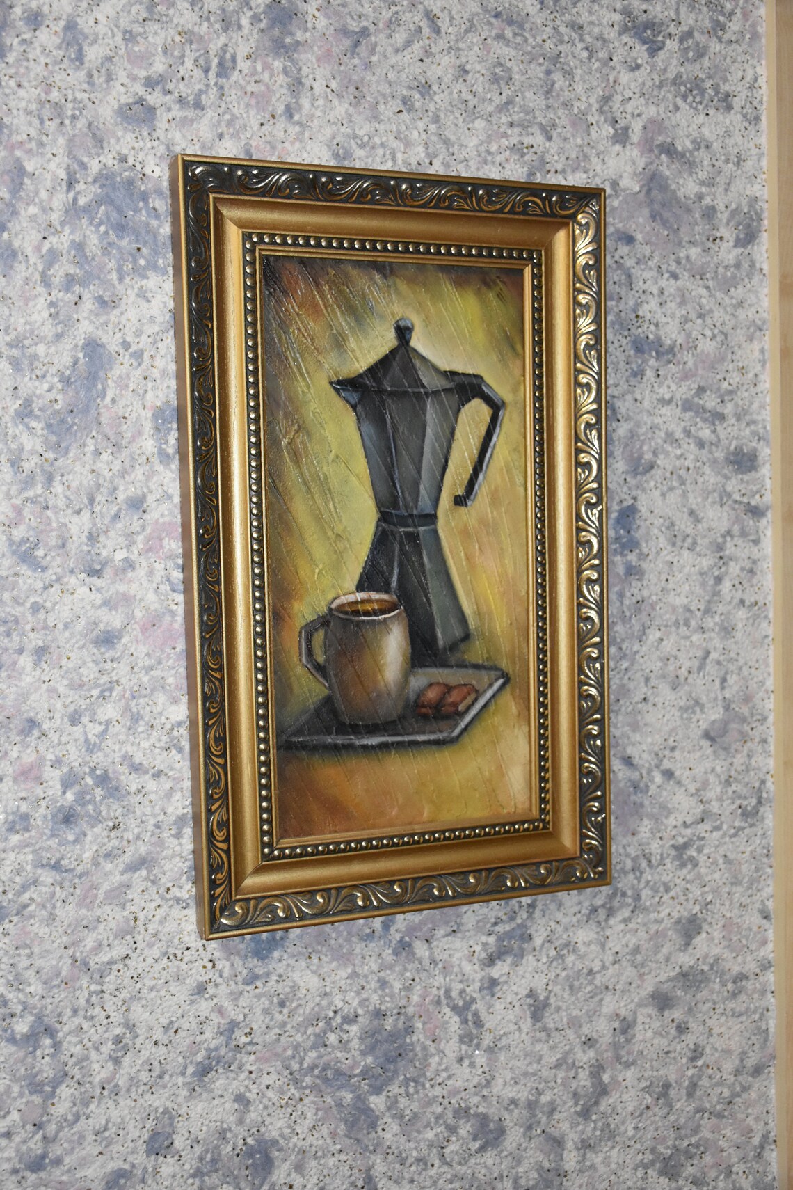 Coffee Original Cup Of Coffee Original Oil Painting Still Life Cup Of Coffee Art Painting Of Coffee Textured Wall Art Coffee Wall Art Cup - Image 3