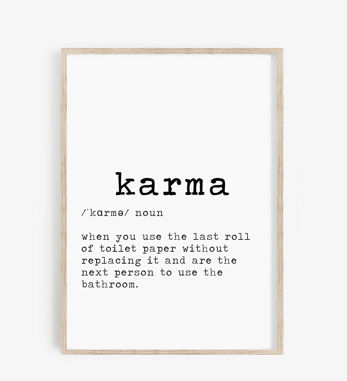 Karma Definition Funny Bathroom Sign Art Print - Image 4