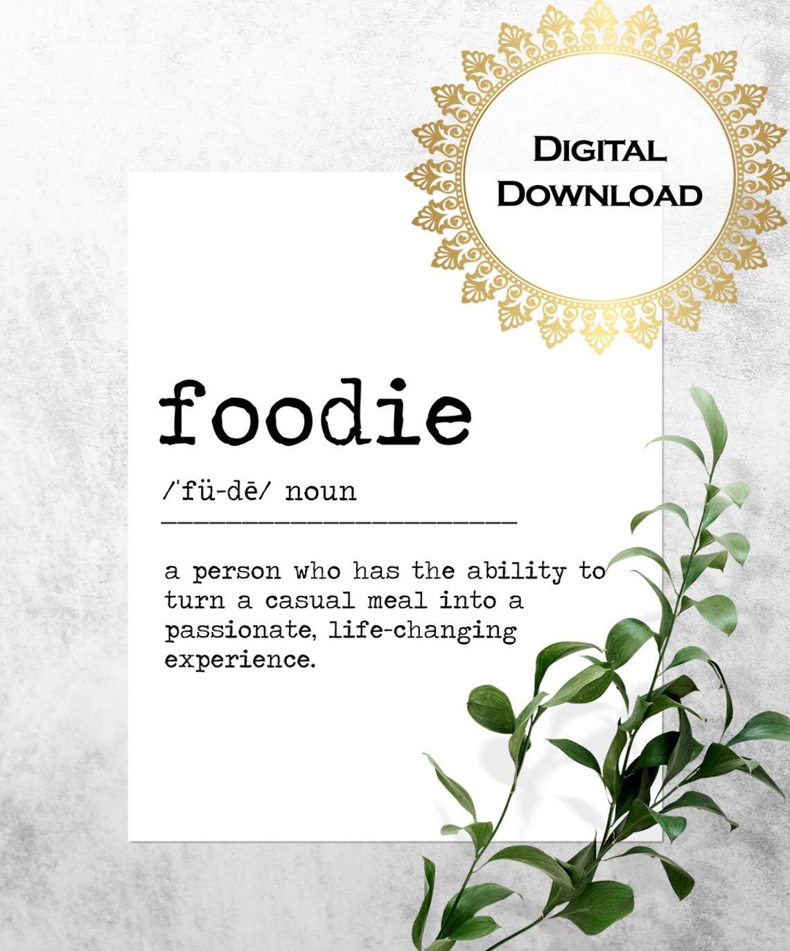 Foodie Definition Funny Kitchen Sign, Art Print - Image 3