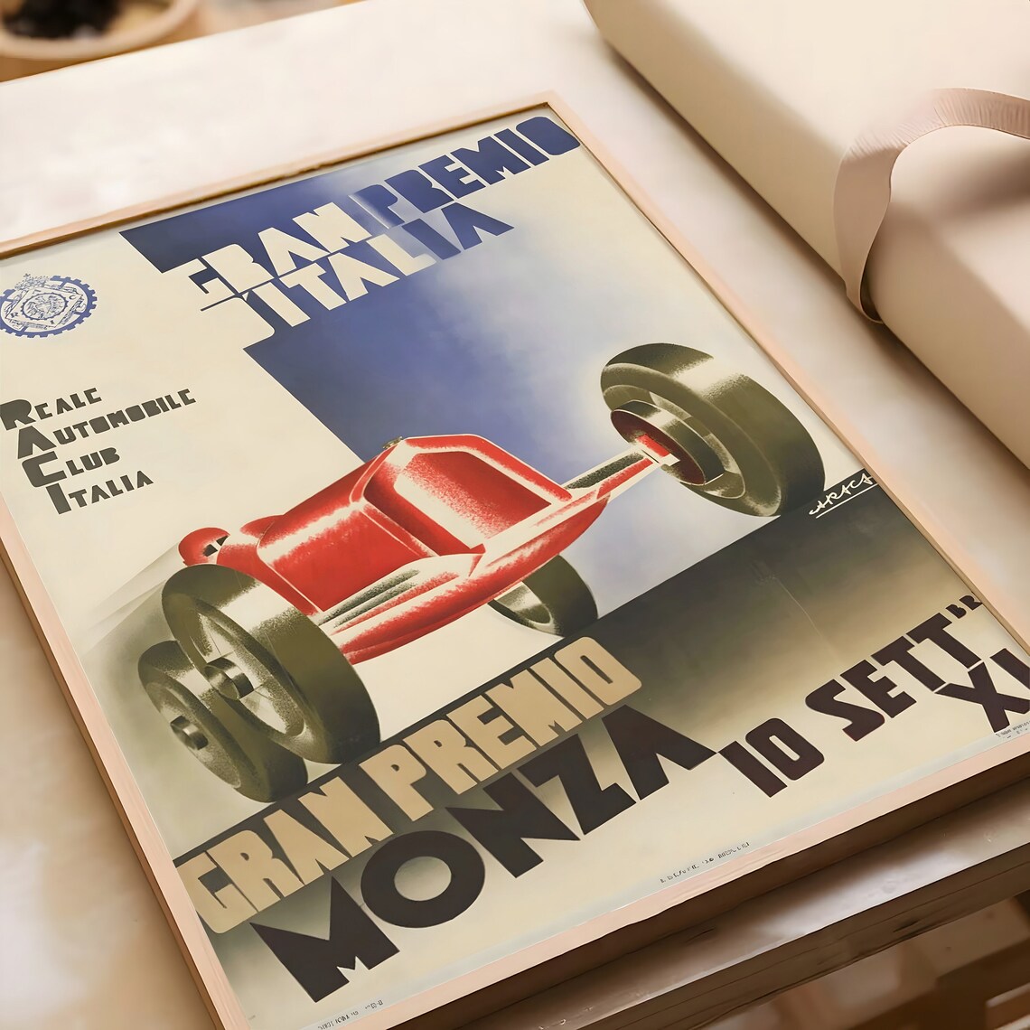 Italian Grand Prix Monza Vintage Racing Car Motorsport Poster - Image 4