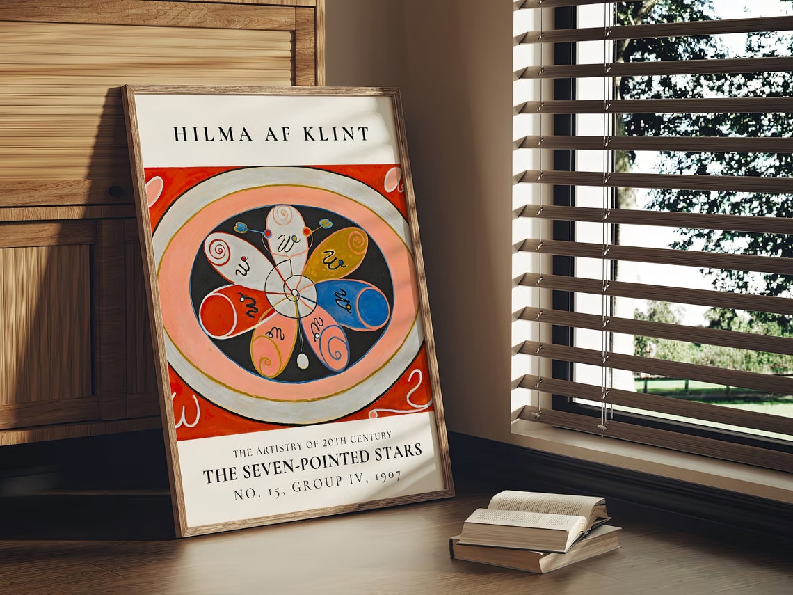 Hilma af Klint Seven Pointed Stars No 15 Colorful Wheel Poster - Image 2