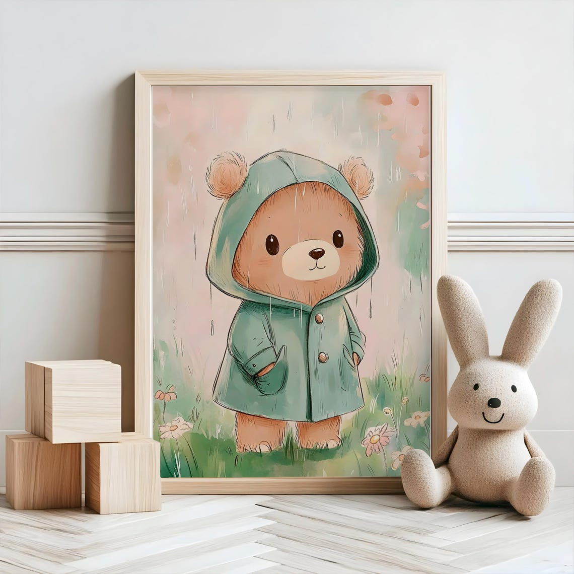 Bear Nursery Decor Baby Room Wall Art Nursery Decor Prints Animal Boho Kids Room Decor Instant Playroom Print - Image 2