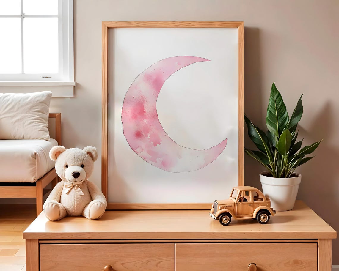 Moon Nursery Decor Baby Room Wall Art Nursery Decor Prints Animal Boho Kids Room Decor Instant Playroom Print - Image 2