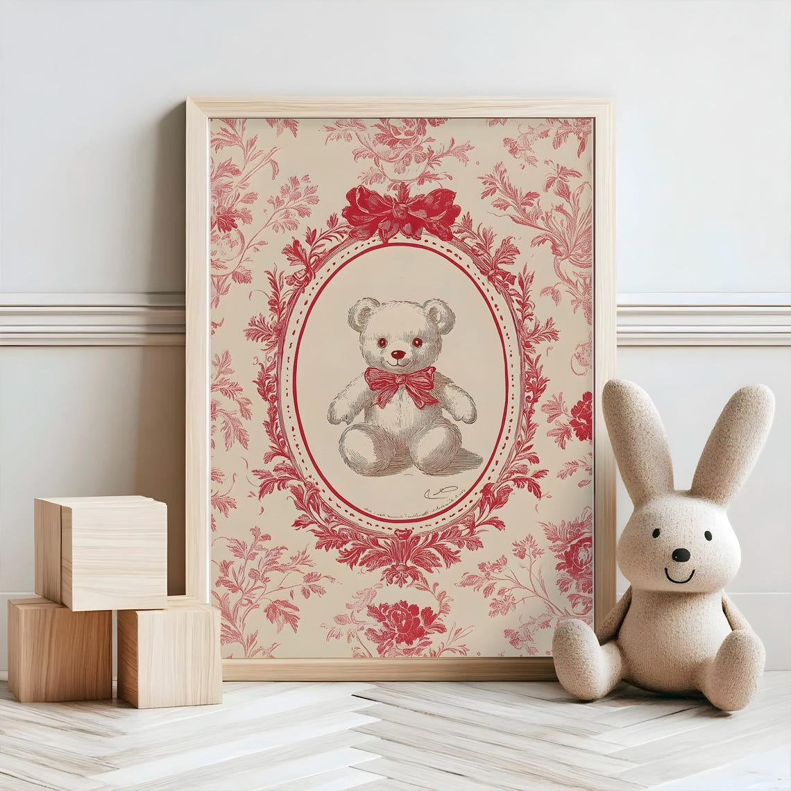 Bear Nursery Decor Baby Room Wall Art Nursery Decor Prints Animal Boho Kids Room Decor Instant Playroom Print - Image 2
