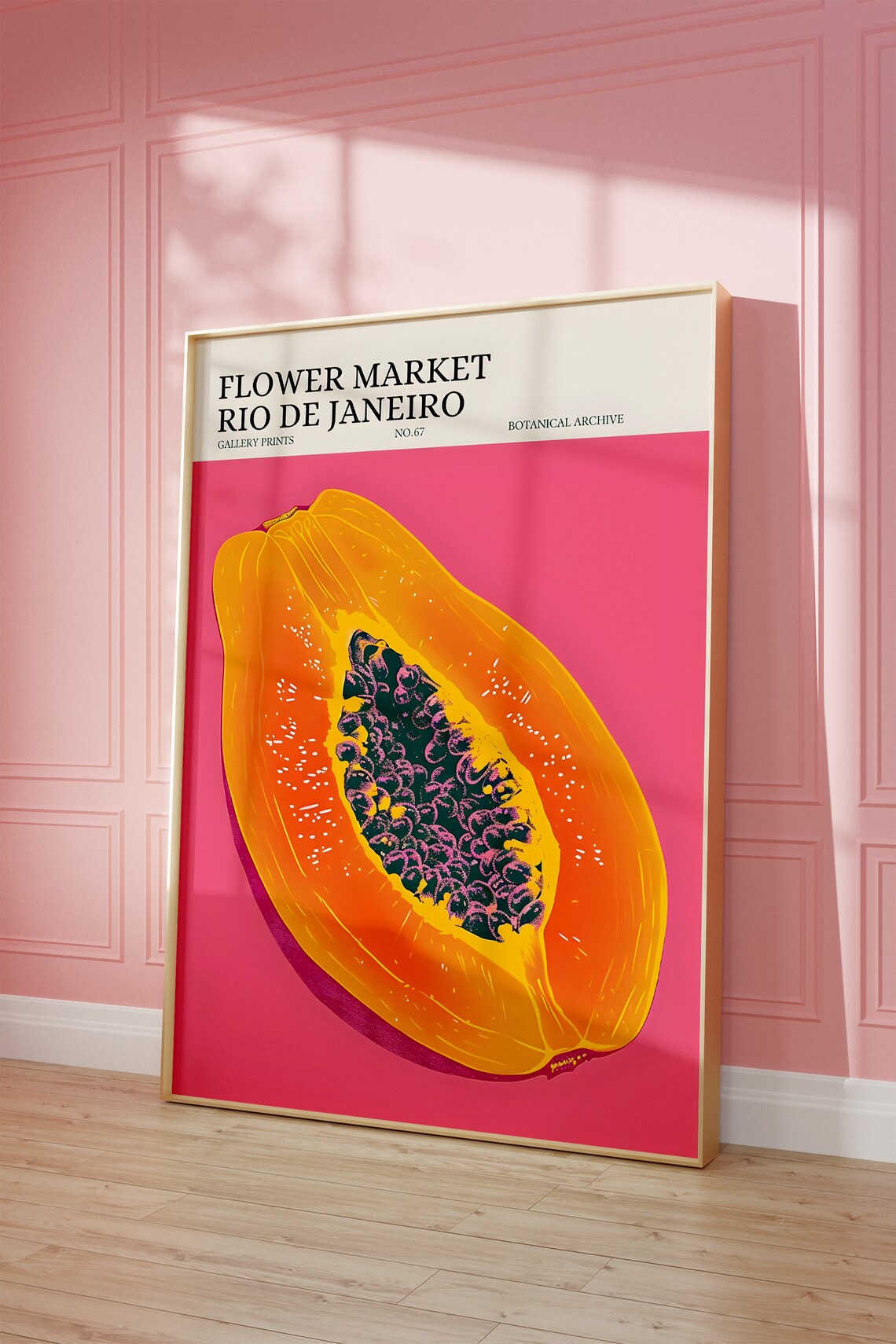 Rio de Janeiro Flower Market Papaya Botanical Vintage Art Print - Image 6