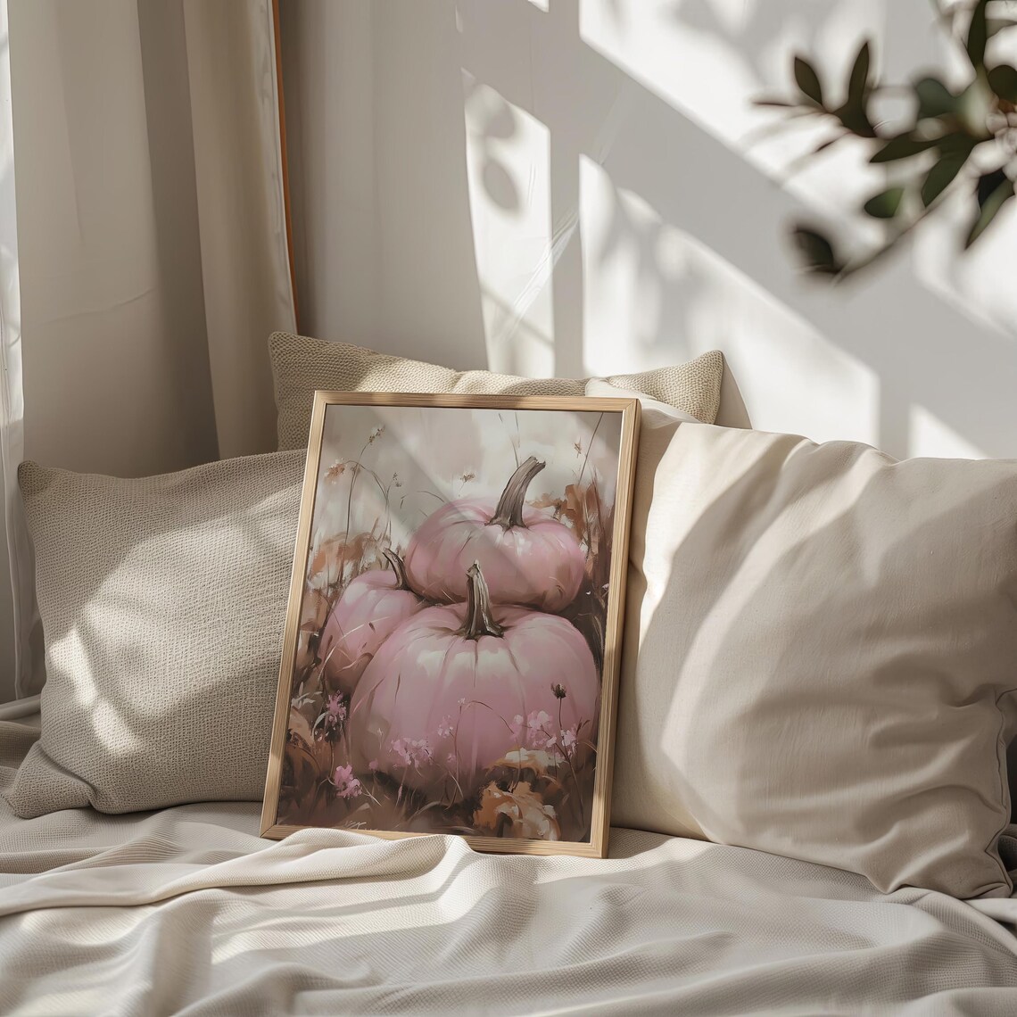 Pink Pumpkin Halloween Poster, Vintage Dark Academia - Image 2