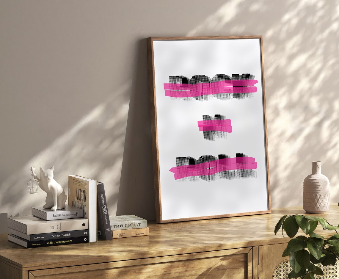 Rock N Roll Pink Brushstroke Halftone Typography Retro Music Poster - Image 2