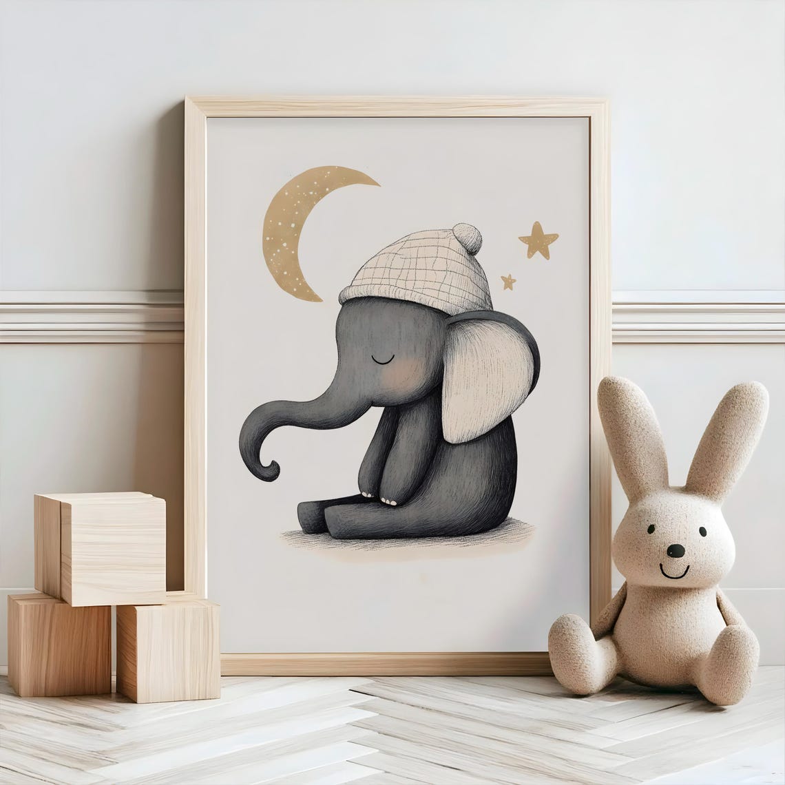 Elephant Nursery Decor Baby Room Wall Art Nursery Decor Prints Animal Boho Kids Room Decor Instant Playroom Print - Image 2