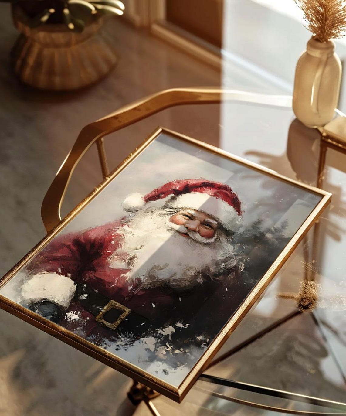 Vintage Santa Claus Portrait With Snowy Beard Christmas Poster - Image 2