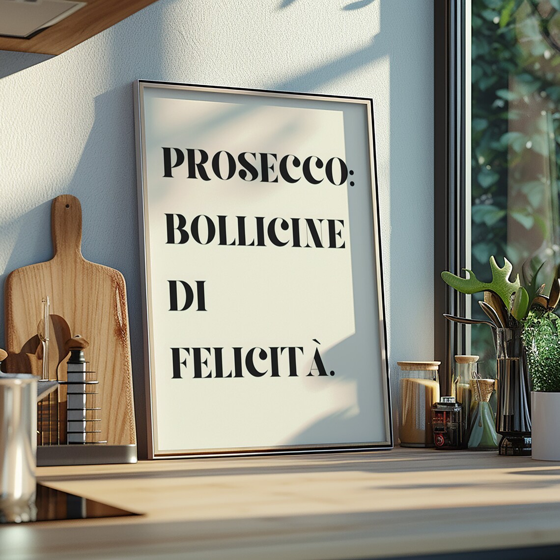 Prosecco Bollicine Di Felicita Italian Wine Quote Bar Wall Art - Image 2