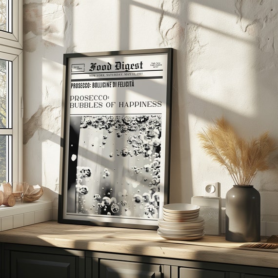 Trendy New York Newspaper Print Vintage Bar Cart It Girl Dorm Retro Wall Art Newspaper Headline Poster College Apartment Decor Funky