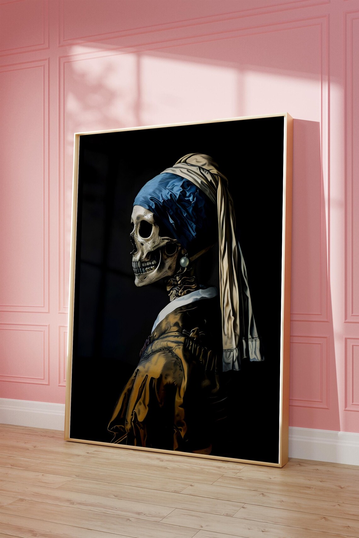 Skeleton Girl With Pearl Earring Halloween Poster Dark Academia - Image 5