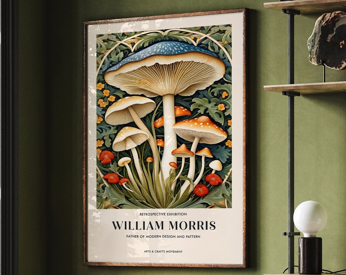 William Morris Mushroom Botanical Arts Crafts Decorative Poster - Image 6