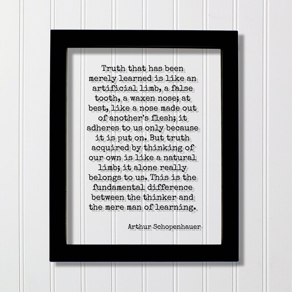 Arthur Schopenhauer Truth and Thinking Philosophy Quote Poster