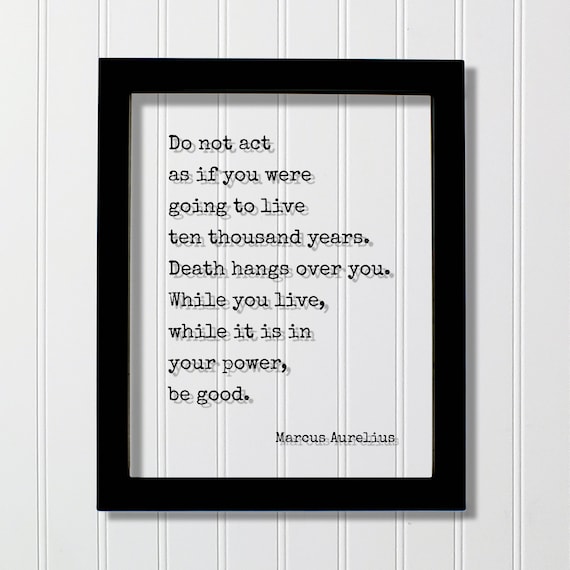 Marcus Aurelius Be Good Stoic Wisdom Quote Floating Glass Frame Poster