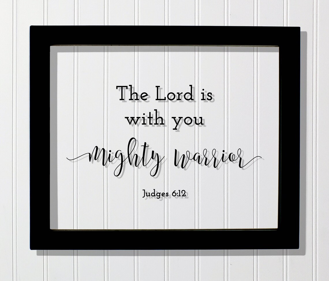 Judges 6:12 Mighty Warrior Bible Verse Art Print
