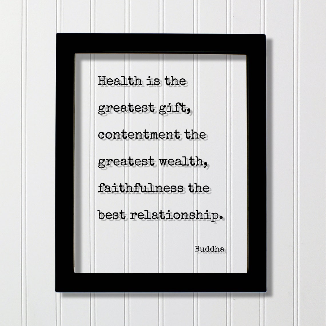 Buddha Health Is the Greatest Gift Wisdom Quote Typography Poster