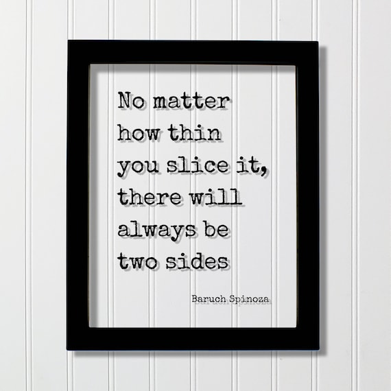 Baruch Spinoza Two Sides Thin Slice Wisdom Philosophy Quote Poster