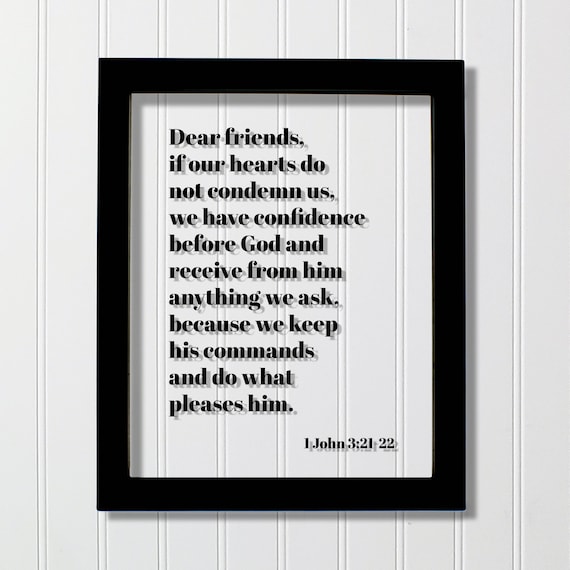 1 John 3 21 22 Confidence Before God Christian Scripture Poster