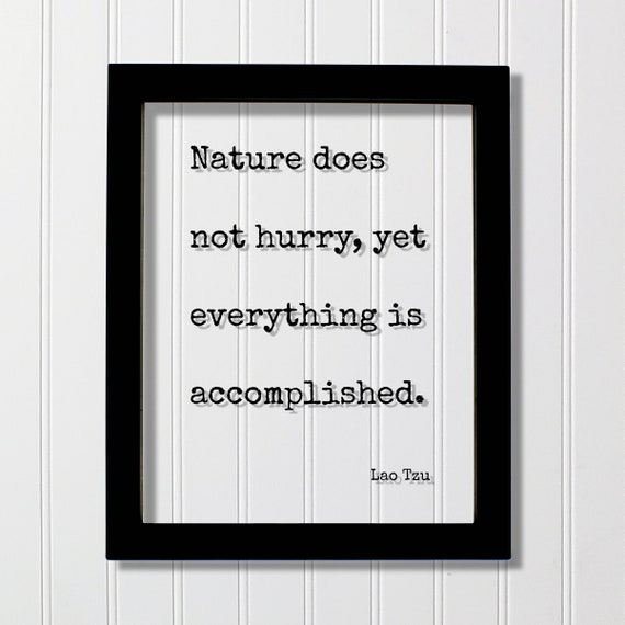 Lao Tzu Floating Quote Nature Does Not Hurry Yet Everything Is Accomplished Wilderness Hiking Camping Outdoors Forest Tao Te Ching