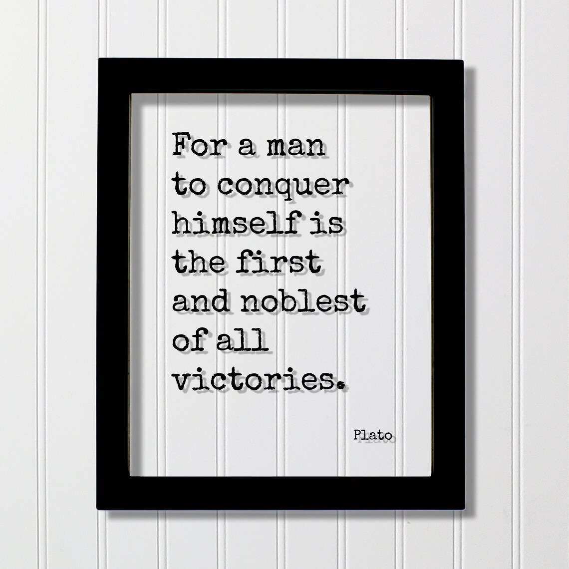 Plato Conquer Yourself First Noblest Victory Inspirational Quote Poster