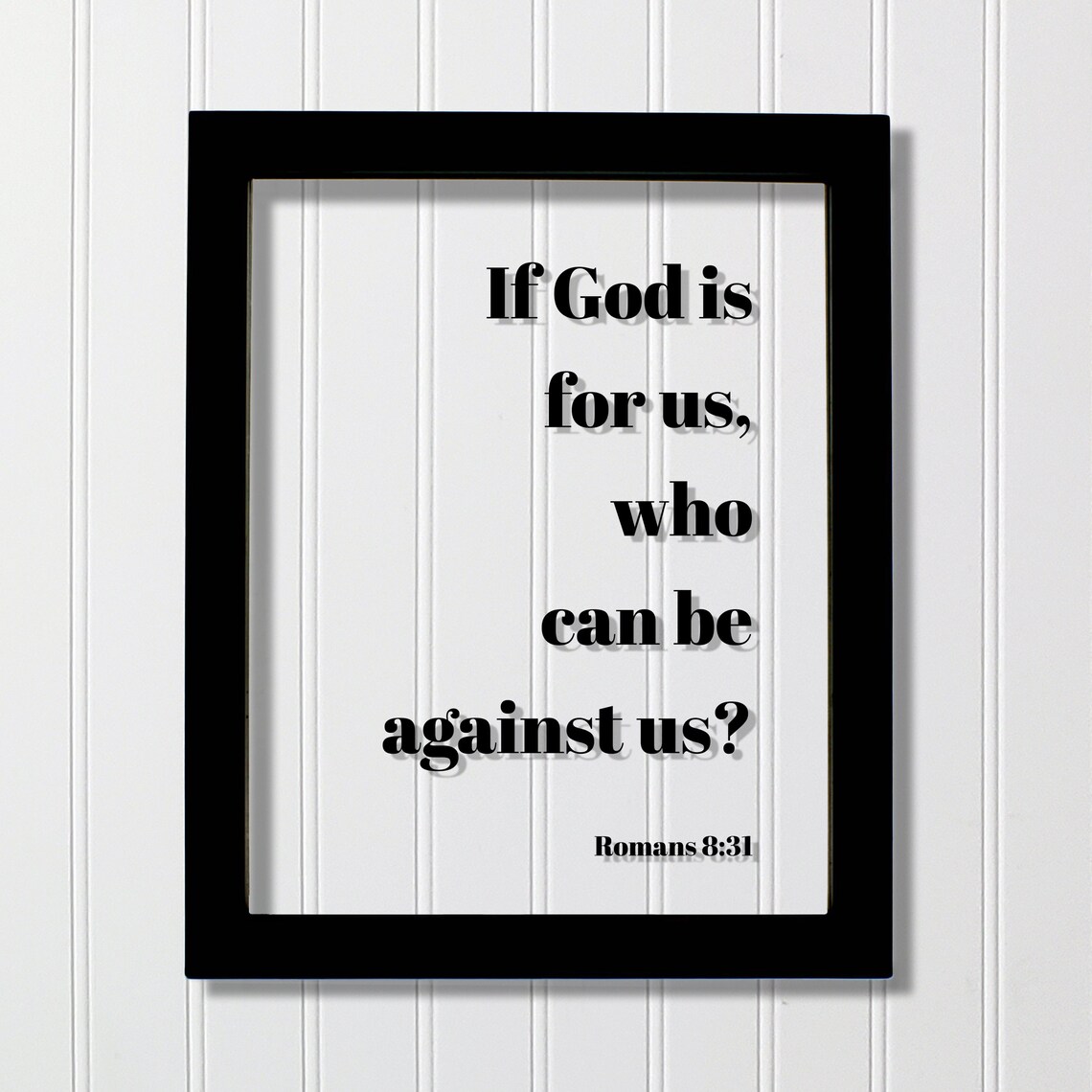 Romans 8:31 Faith Scripture Art Print, Christian Home Decor