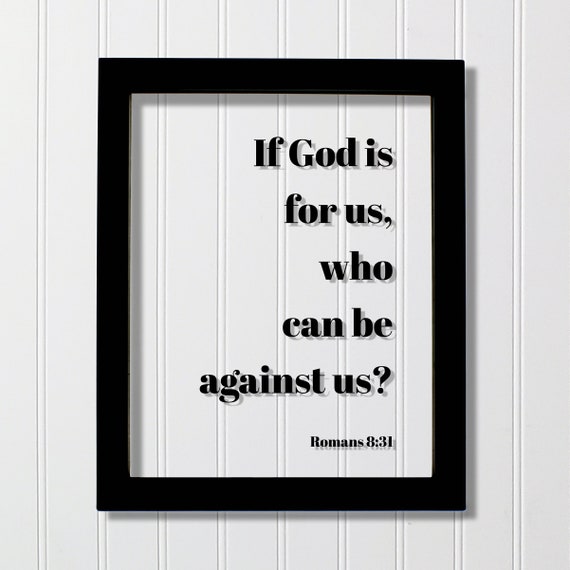 Romans 8:31 Faith Scripture Art Print, Christian Home Decor