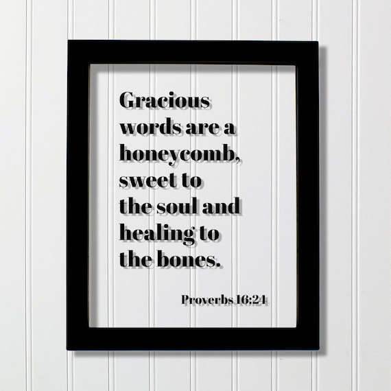 Proverbs 16:24 Gracious Words Honeycomb Bible Verse Wall Art