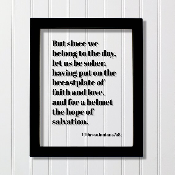 1 Thessalonians 5:8 Breastplate of Faith Floating Scripture Poster