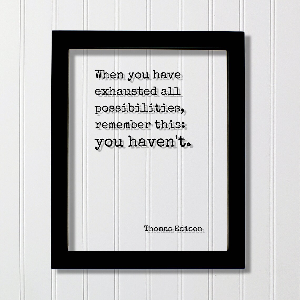 Thomas Edison Floating Quote, Modern Minimalist Art Print