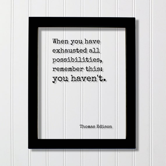 Thomas Edison Floating Quote, Modern Minimalist Art Print