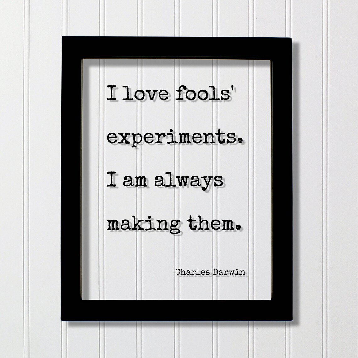 Charles Darwin I Love Fools Experiments Always Making Them Quote Poster