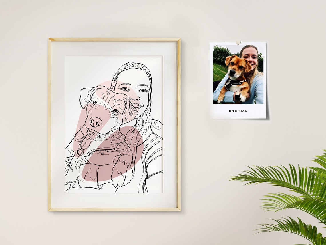 Custom Line Drawing From Photo Best Friend Portrait Personalized Birthday Gift For Friend One Line Drawing Line Art Gift For Her - Image 3
