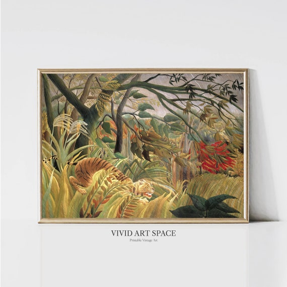 Tiger in a Tropical Storm by Henri Rousseau Jungle Art Poster
