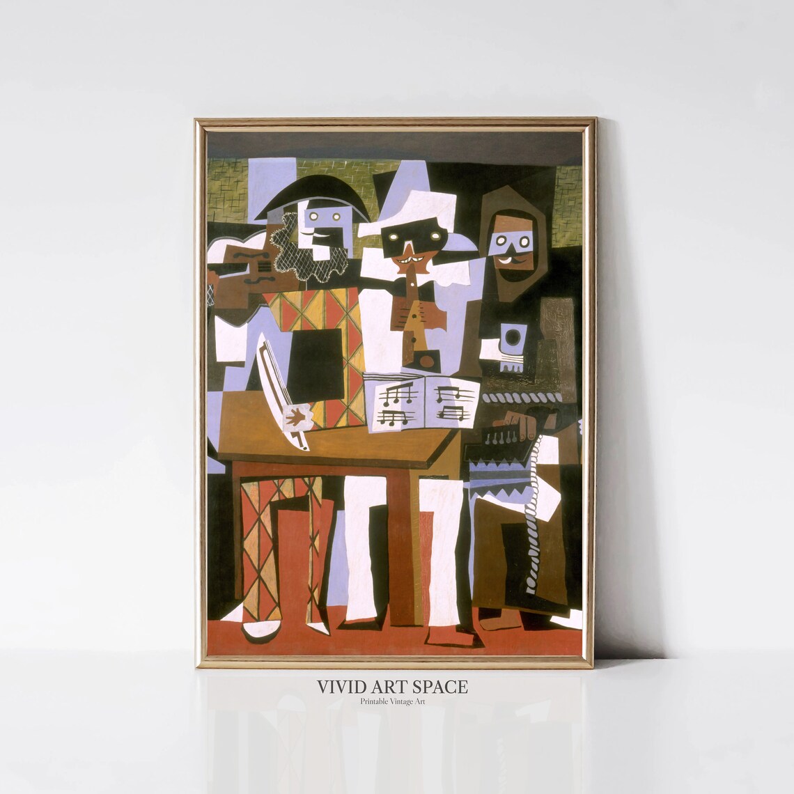 Picasso Three Musicians Large 1921 Cubist Masked Portrait Poster