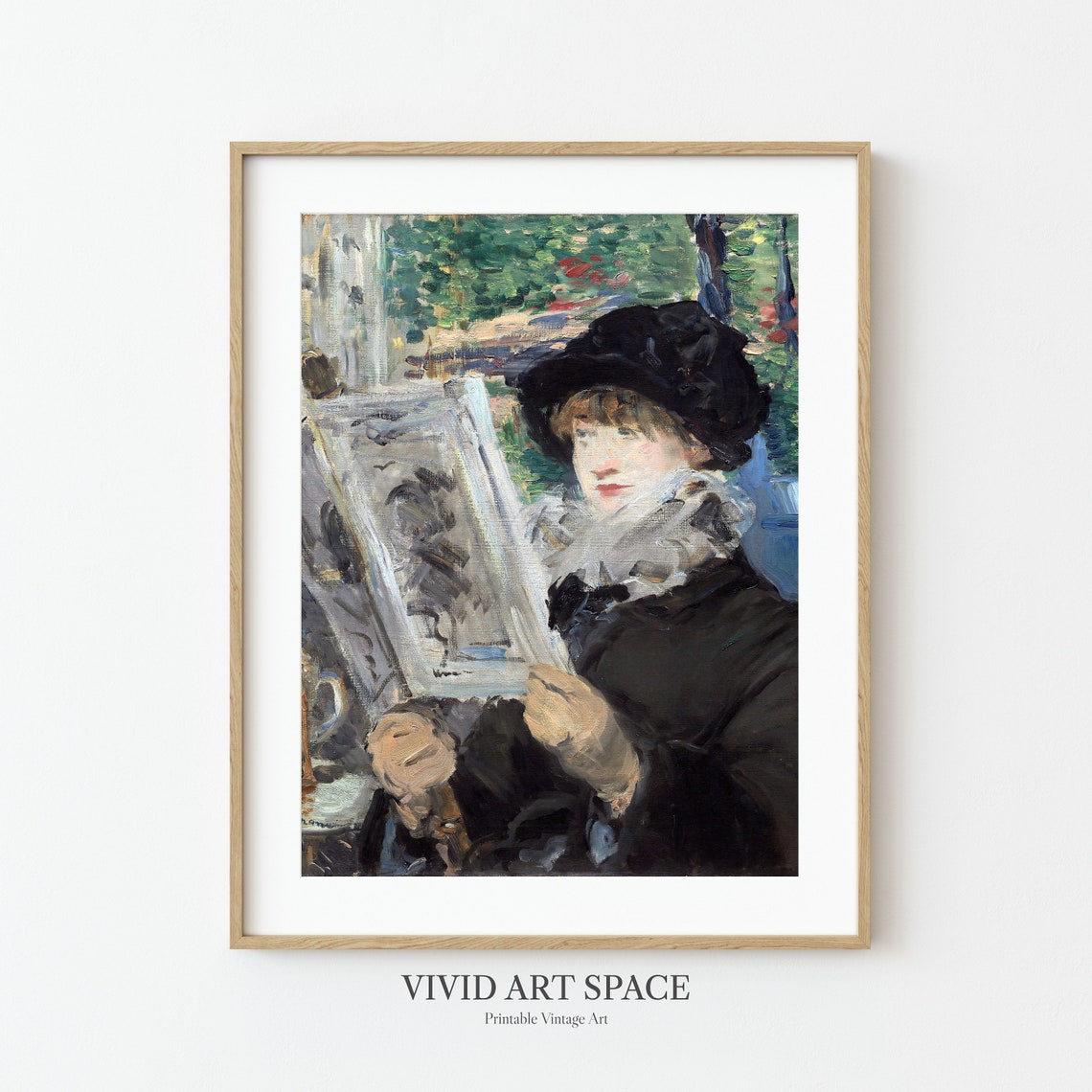 Edouard Manet Woman Reading Newspaper Impressionist Art Print - Image 2