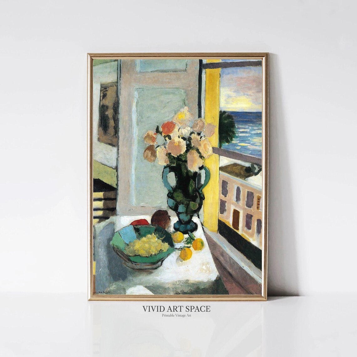 Matisse Flowers In Front Of A Window, Art Print