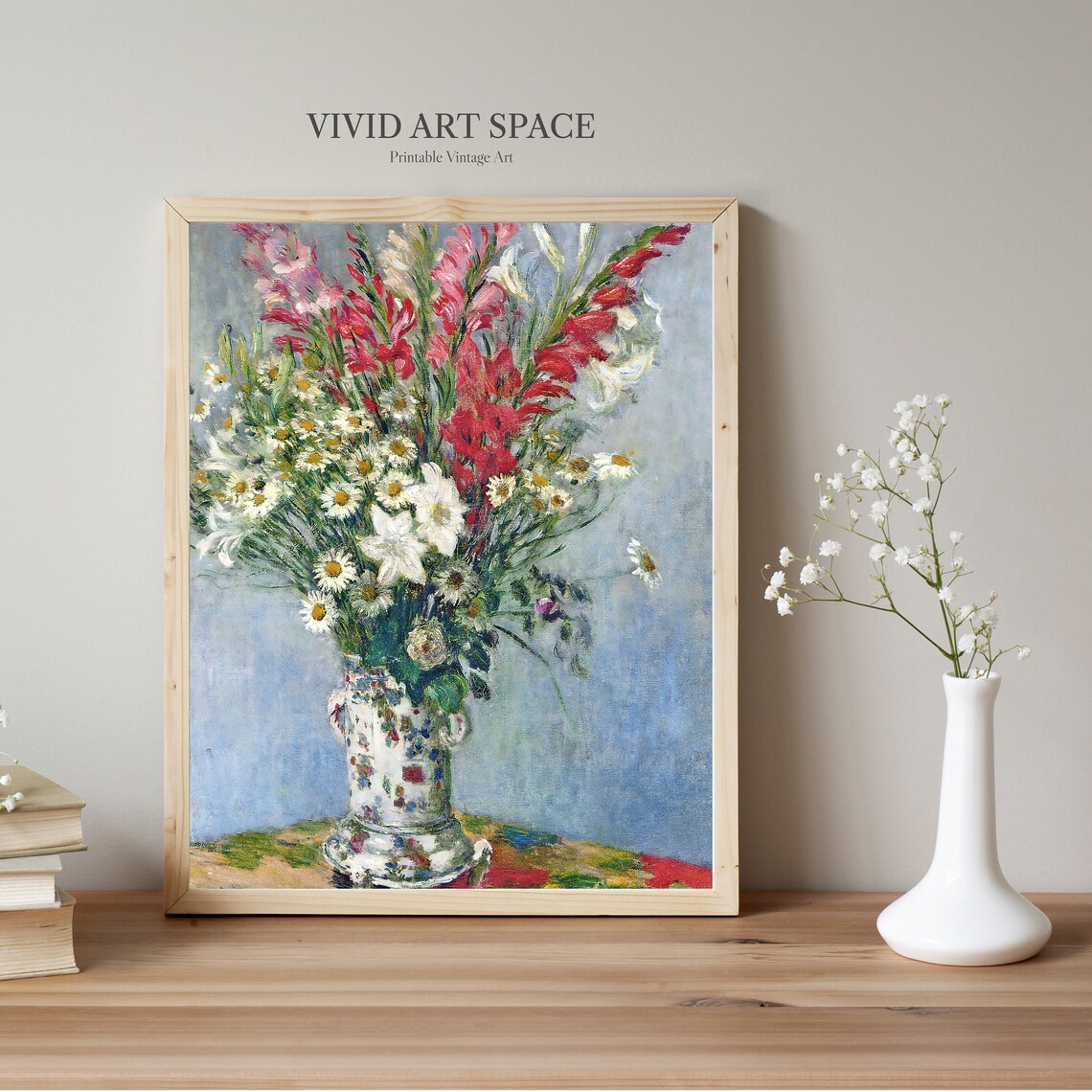 Claude Monet Bouquet Of Gladioli, Lilies And Daisies - Image 2