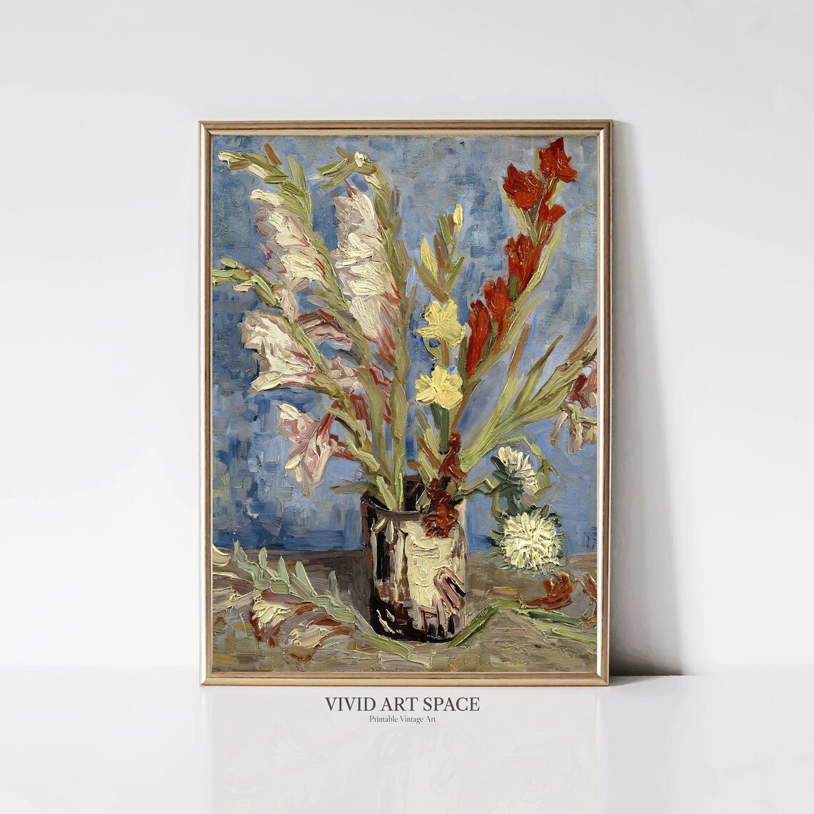 Vase With Gladioli And China Asters, Van Gogh Art Print