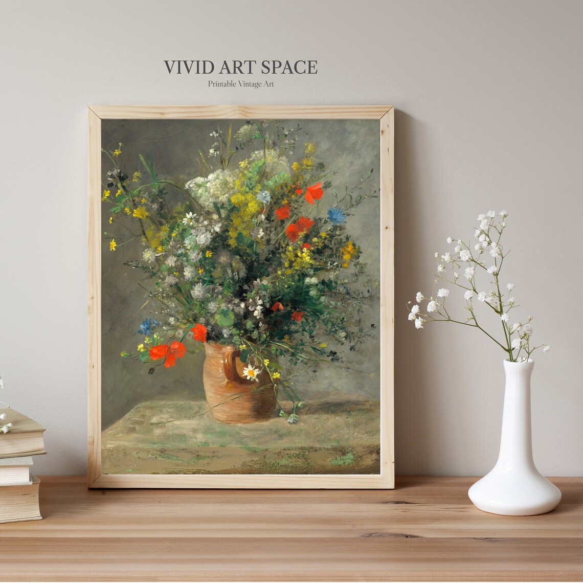 Renoir Flowers In A Vase Vintage Floral Art Print - Image 2