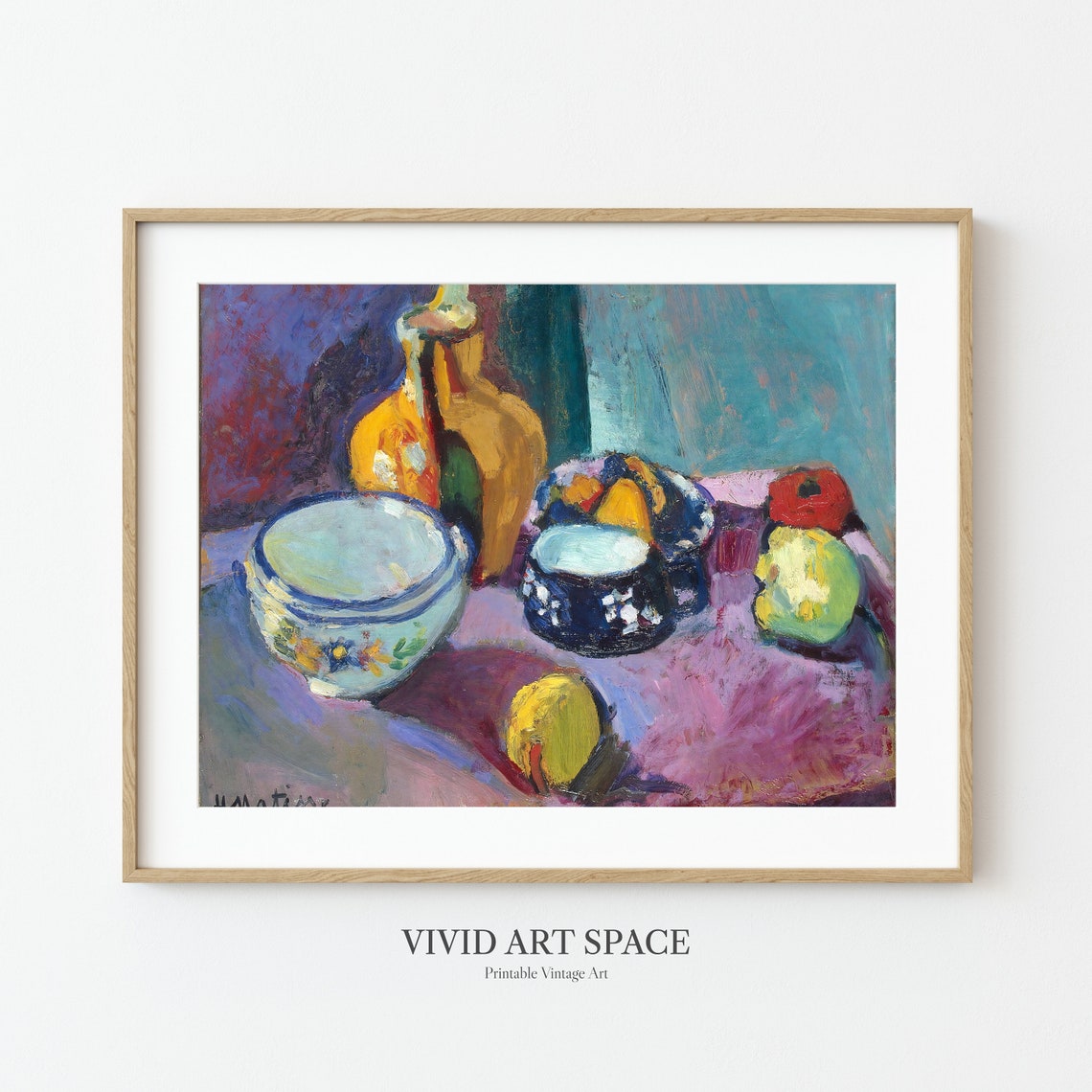 Henri Matisse Dishes and Fruit Bold Fauvist Still Life Print - Image 3