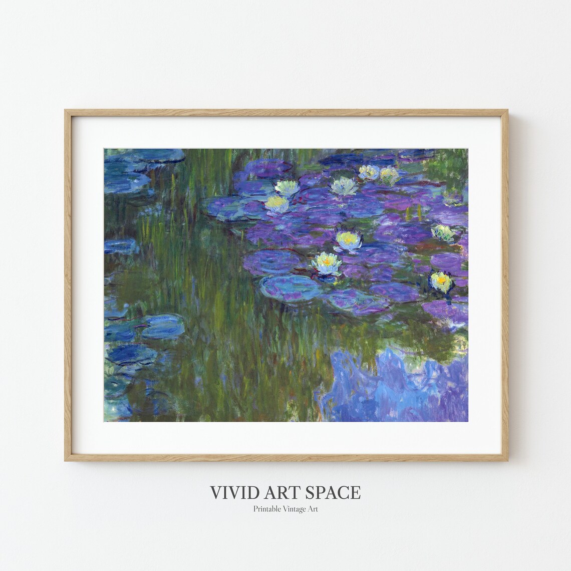 Monet Water Lilies, Impressionist Garden Art Print - Image 3