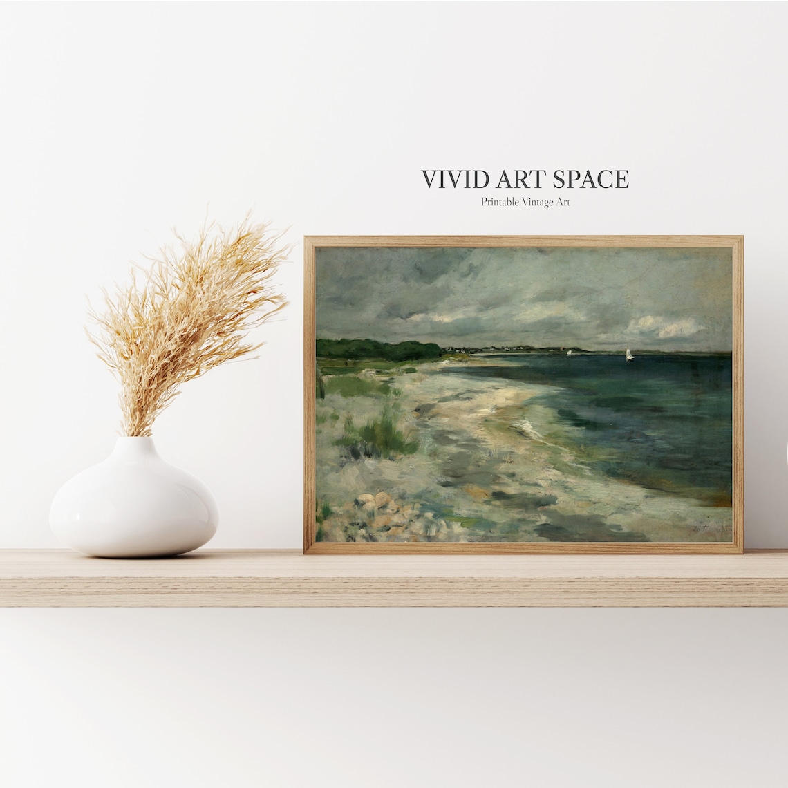 Moody Coast Landscape, Rustic Summer Travel Poster - Image 2