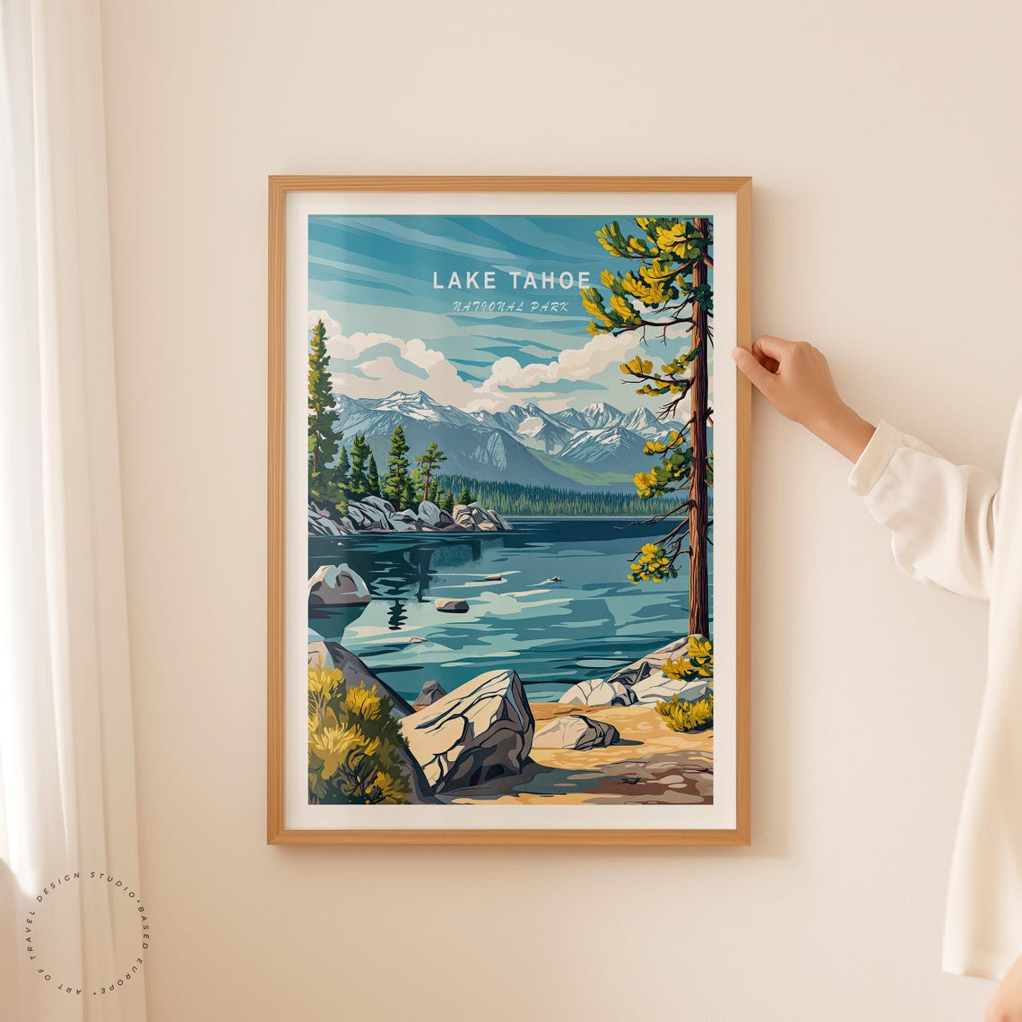 Lake Tahoe National Park Travel Poster Mountain Lake Poster California National Park Wall Art Wedding Gifts Home Decor - Image 2