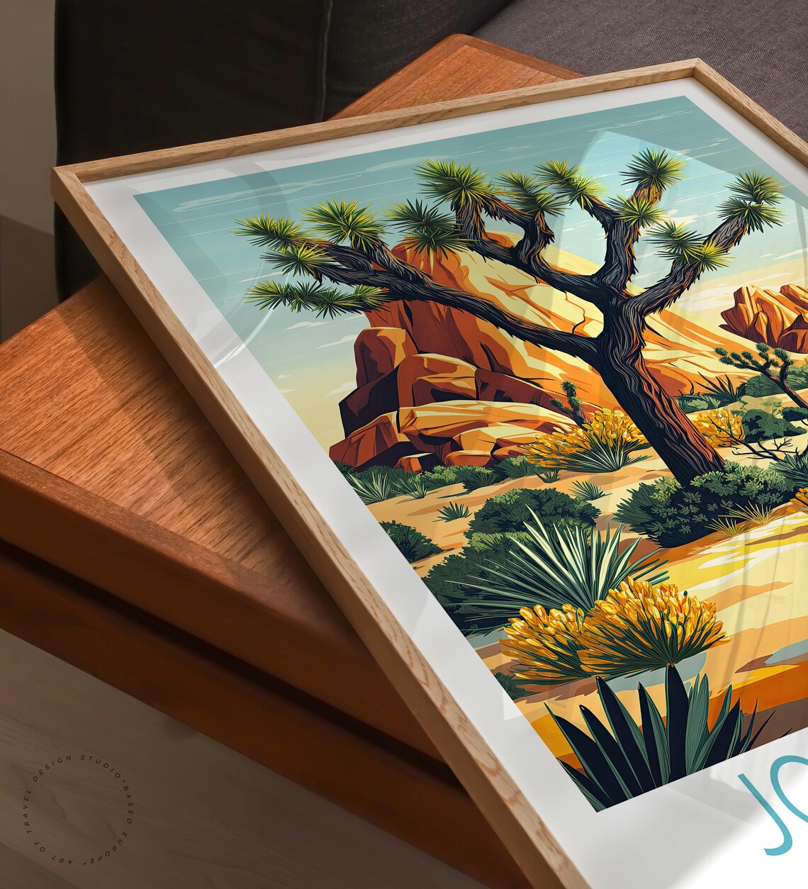 Joshua Tree California Desert Yucca Rock Formations Dusk Poster - Image 3