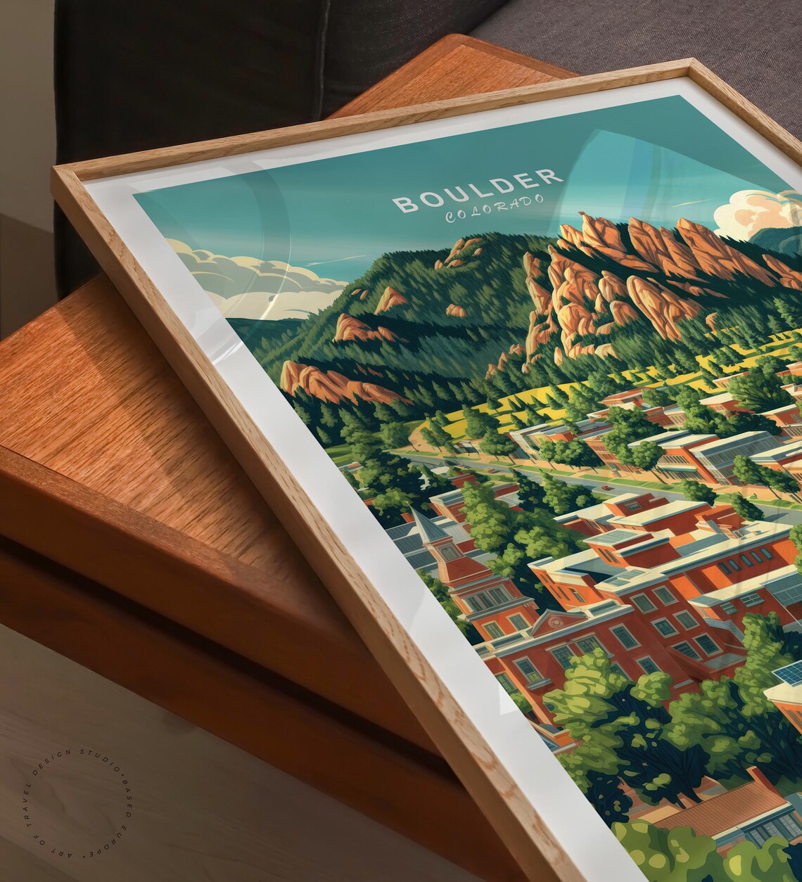Boulder Colorado Flatirons Red Rocks Main Street View Travel Poster - Image 6